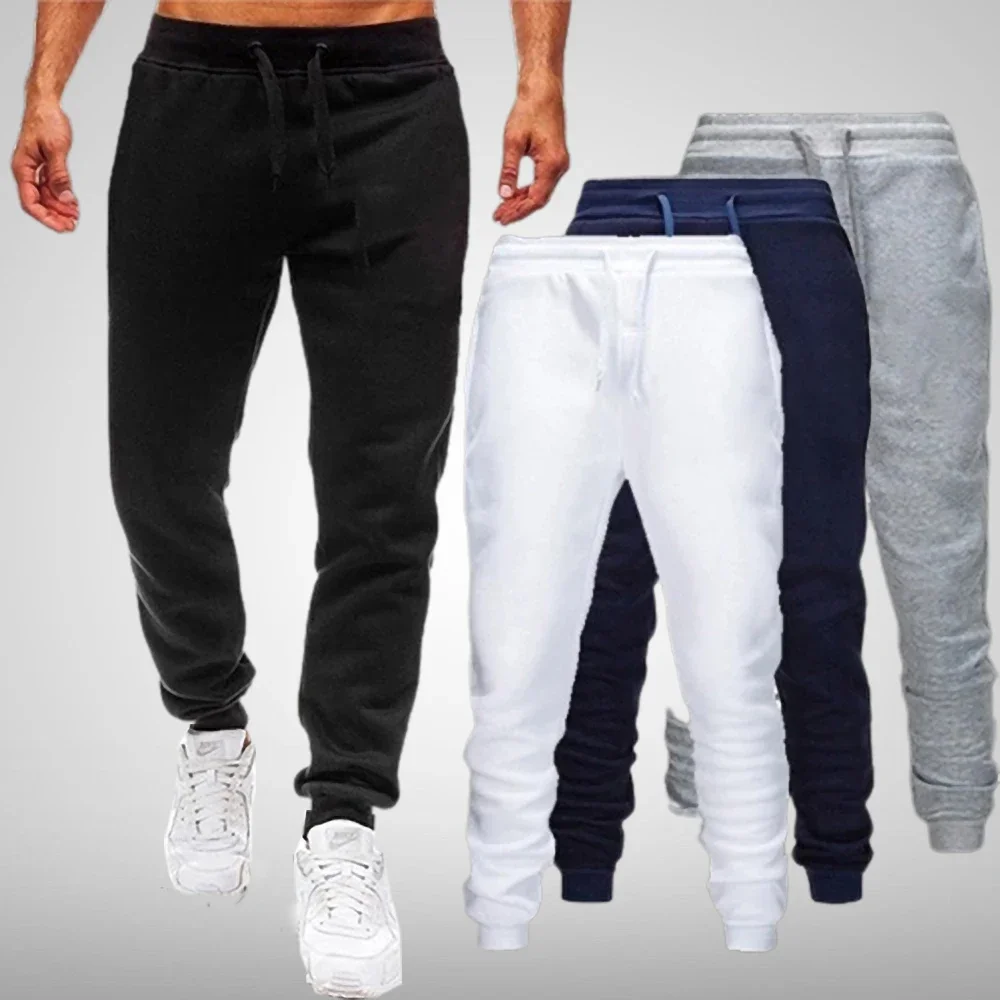 

2023 Men Running Sweatpants Winter Thick Drawstring Soft Jogging Pant Multiple Packs Male Outdoor Fitness Long Straight Trouser