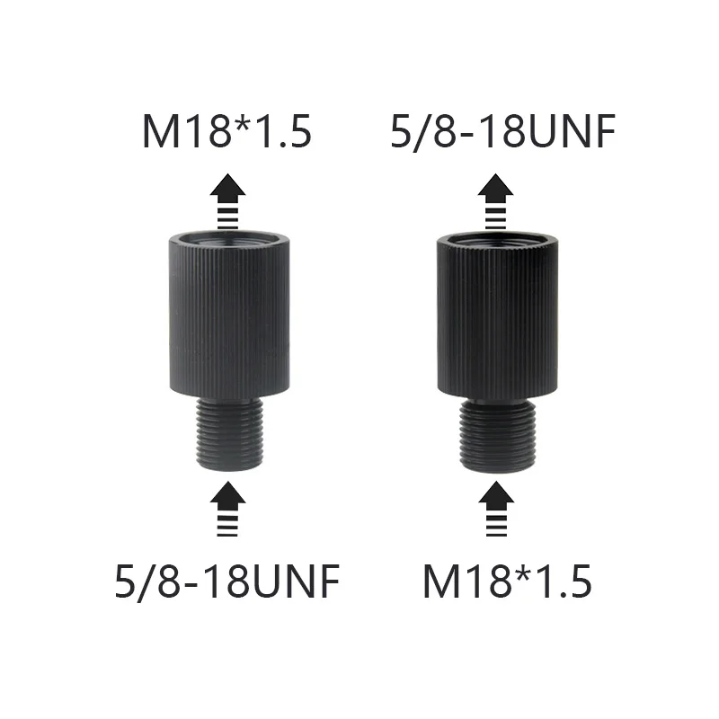 HPA Scuba M18 * 1.5 ถึง 5/8-18UNF สีดําอลูมิเนียม Air Tank Connector Conversion เกลียวข้อต่อตัวควบคุม CO2 สถานีอุปกรณ์เสริม 1