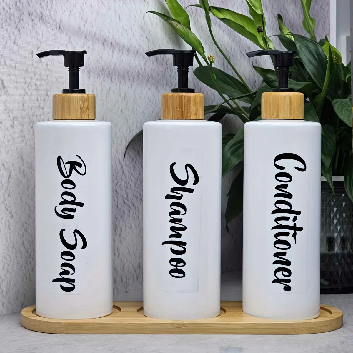 Refillable Shampoo and Conditioner Dispenser Set 3pcs 500ml for Shower Bathroom Accessory