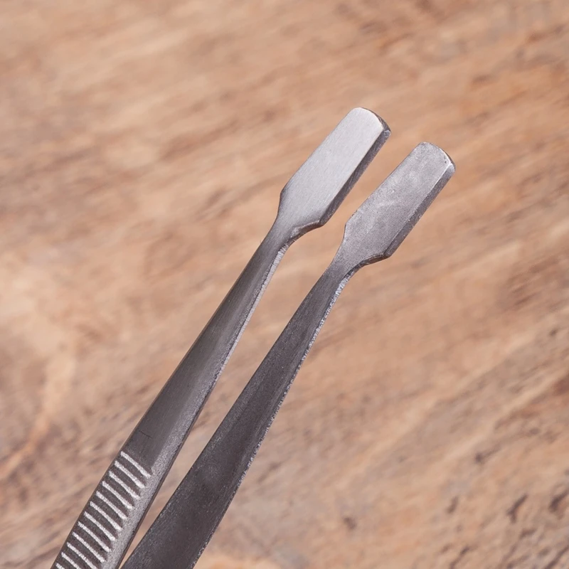 Stainless Steel Stamp Tweezers Tongs Flat Wide Tip Philately Tweezers for Stamps Documents Photo Development precision tweezers,tweezer tool