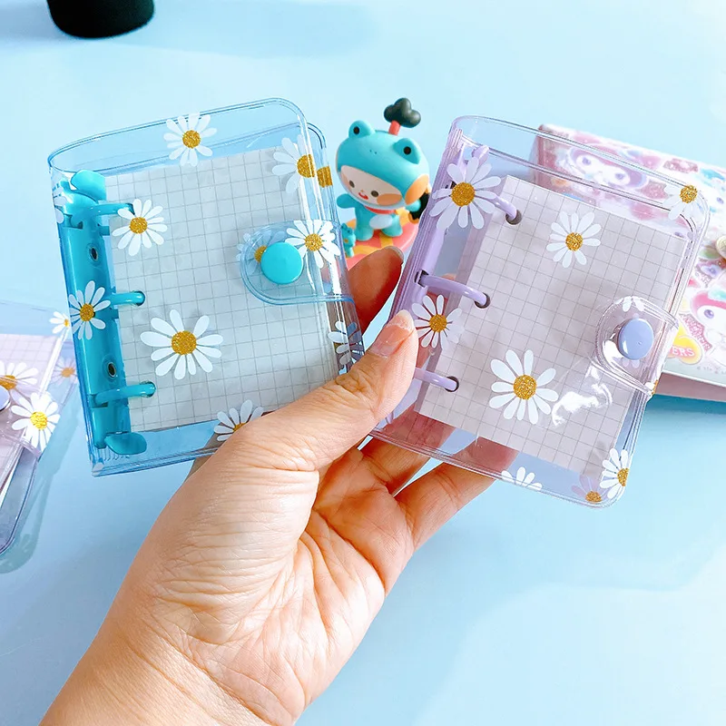 One Set of Cute Daisy Mini 3-Hole Notebook Loose Leaf Notepad Ring Binder Hand Book Kawaii Planner School Journals Stationery