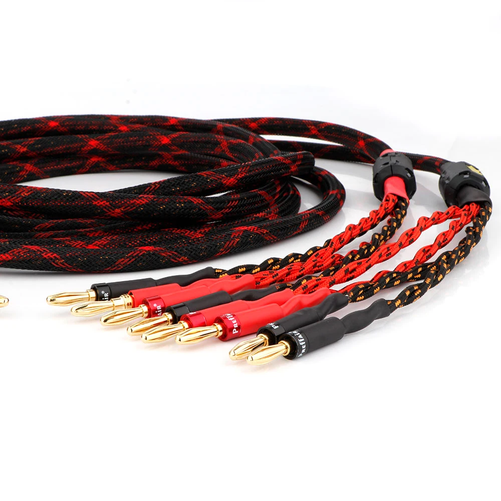 9AWG 스피커 케이블 오디오파일 케이블 바나나 플러그 바이와이어 라우드스피커 와이어 오디오 라인 스피커, 앰프용