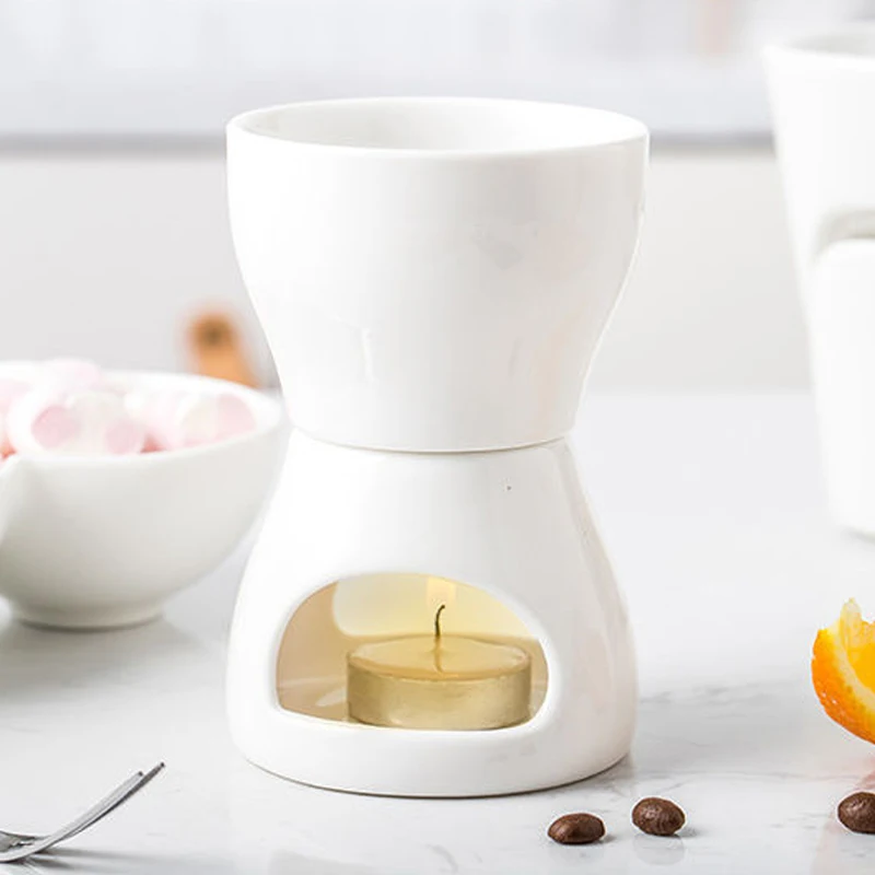 Creative Mini Ceramic Chocolate Fondue Premium Porcelain Chocolate Cheese Melting Pot Household Tool Kitchen Accessories