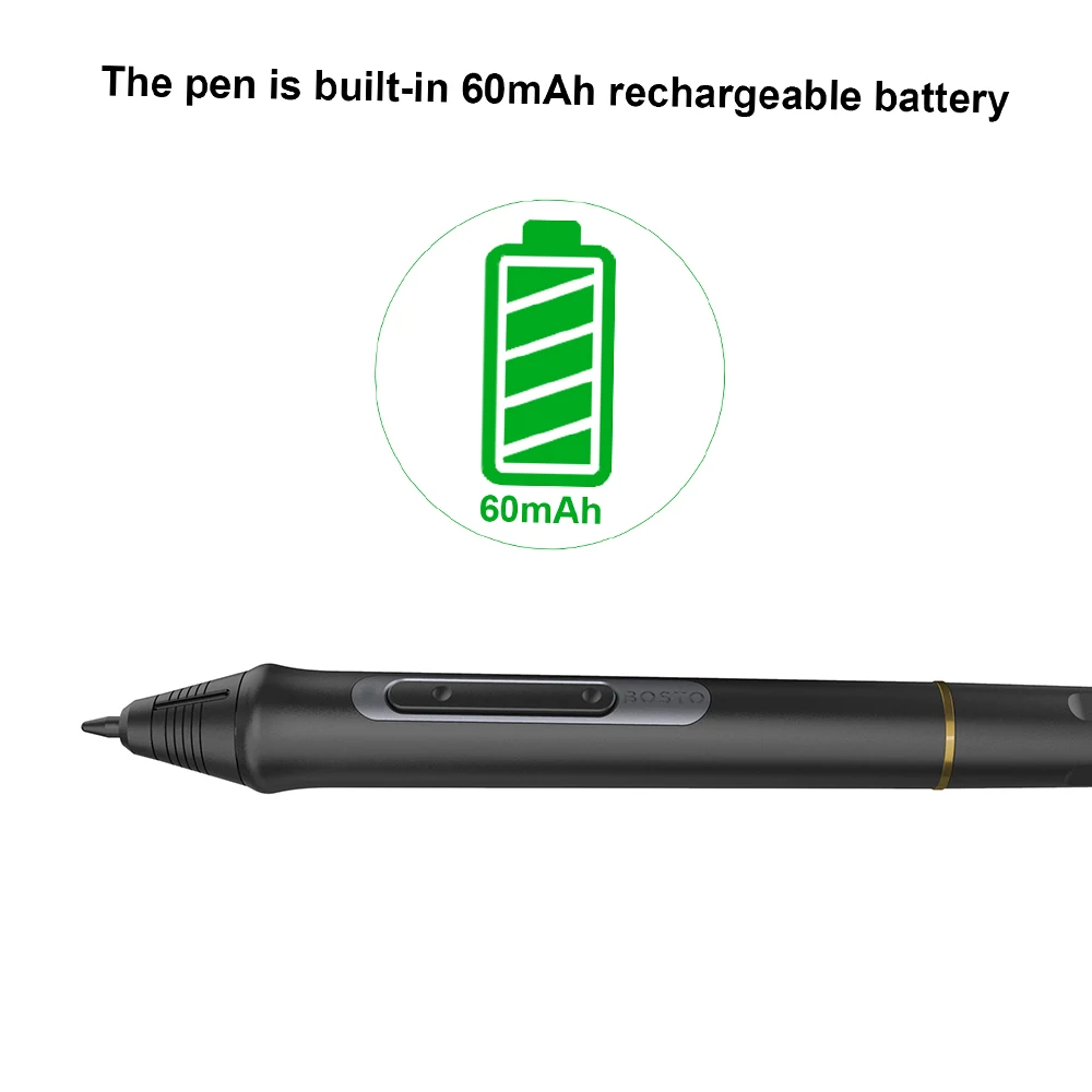 Rechargeable Stylus Pen With 8192 Pressure Levels For Bosto Tablet_voghion.com