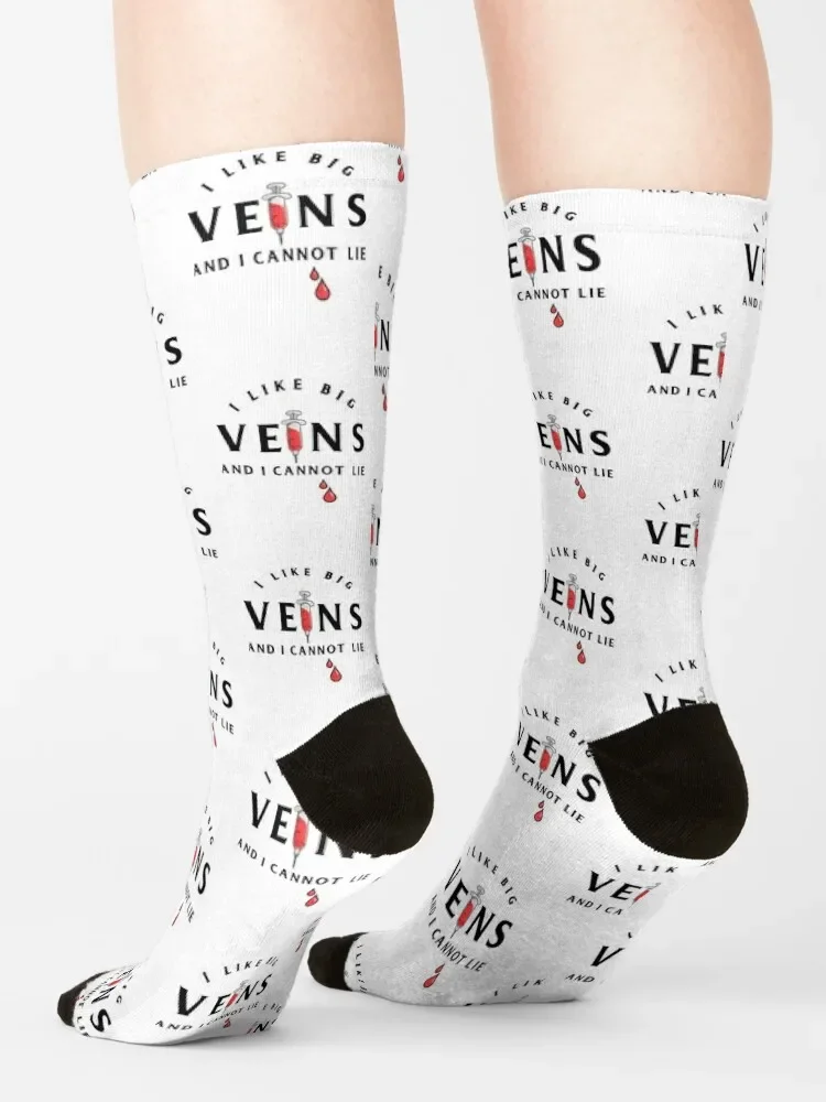 Phlebotomist Saying / Funny Phlebotomy Big Veins Syringe design Socks moving stockings loose Socks For Man Women's