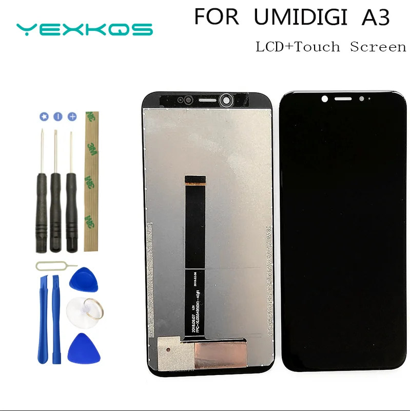 100% Original 5.5 Inch For UMI Umidigi A3 LCD Display+Touch Screen Digitizer FOR UMIDIGI  A 3  Replacement cell phone lcd screen