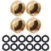 Garden Hose Female End Cap, Brass Spigot Cap with Extra 12 Washers, 3/4 Inch, 4-Pack 1