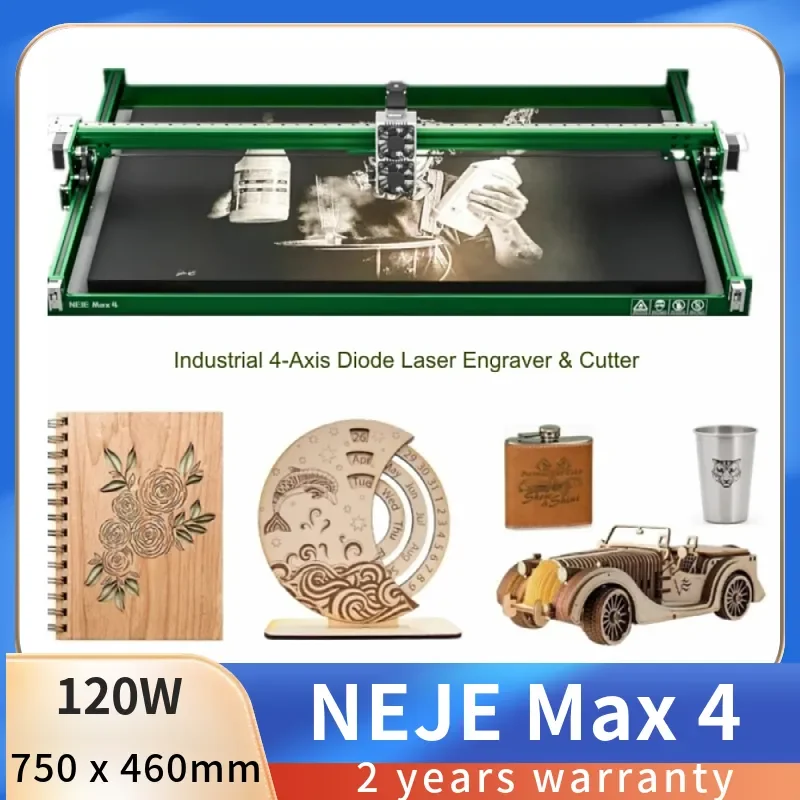 

NEJE Max 4 80W Engraving Cutting Machine 4-Axis Industrial Laser Engarver Cutter High-Efficiency Pulse Energy For Superb Image