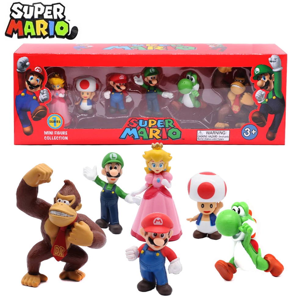 6pcs/set Super Mario Bros PVC Action Figure Toys 1