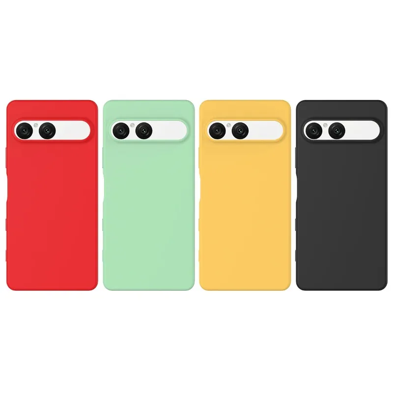 Solid Color Liquid Silicone Shockproof Matte Phone Case with Strap Cover