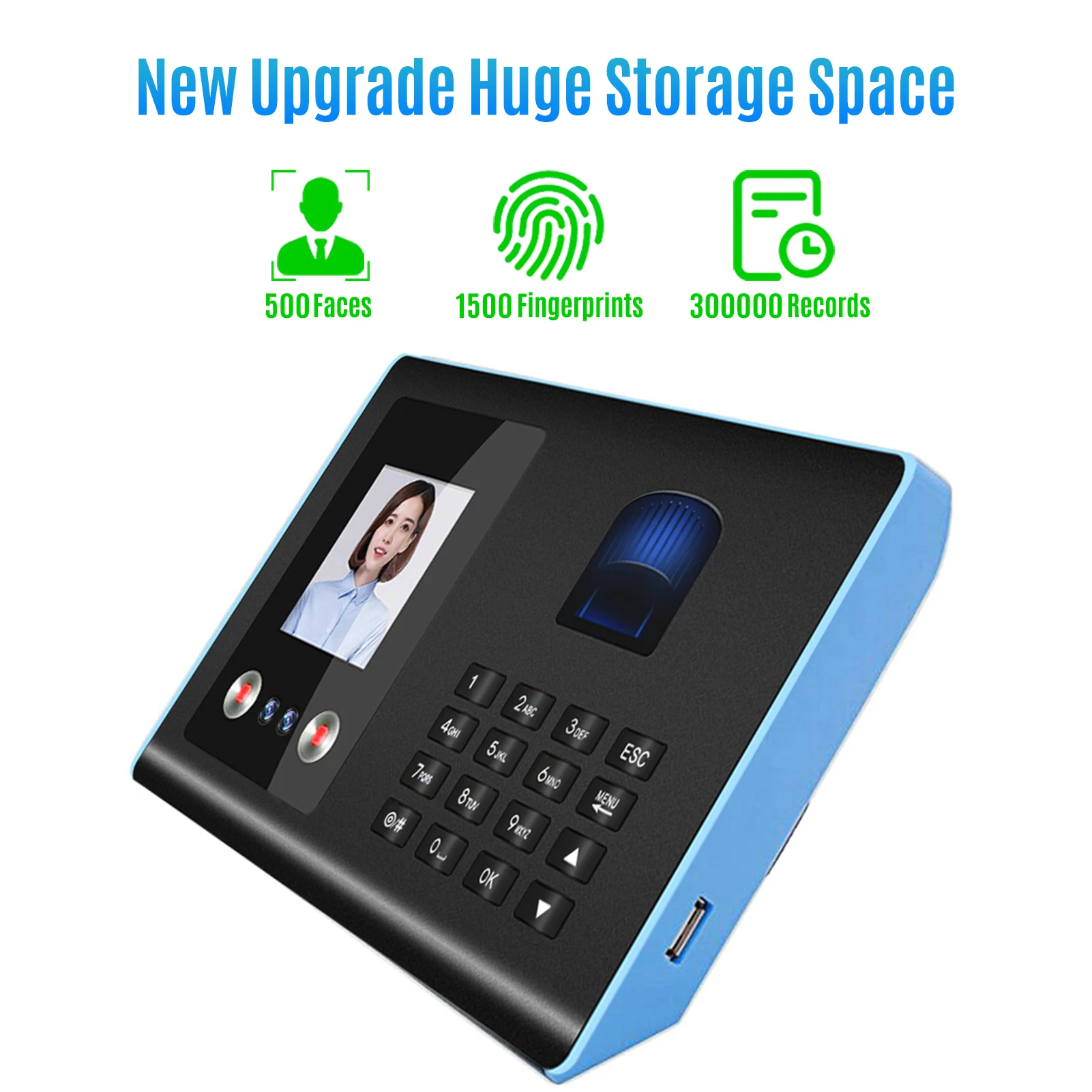 5 pcs Intelligent Attendance Machine Face Fingerprint Password Recognition Mix Biometric Time Clock for Employees with Voice