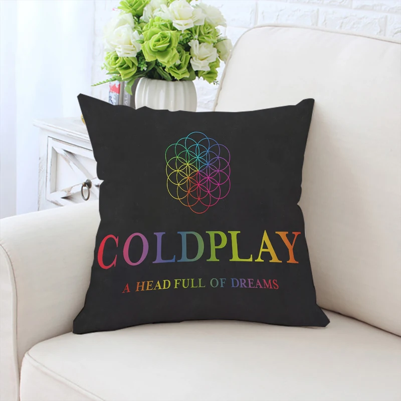 

40x40cm pillowcase C-Coldplay double-sided printed custom short plush sofa cushion cover car decoration cushion fan gift 50x50cm