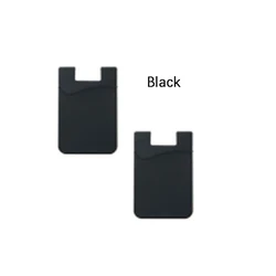 2 - Pack Adhesive Silicone Card Holder (Black)