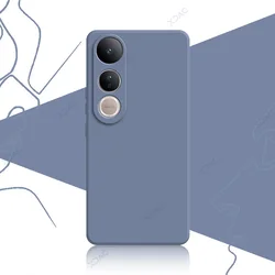 Original Luxury Liquid Silicone Square Back Covers - Waterproof Bags for Vivo V50e (Gray)