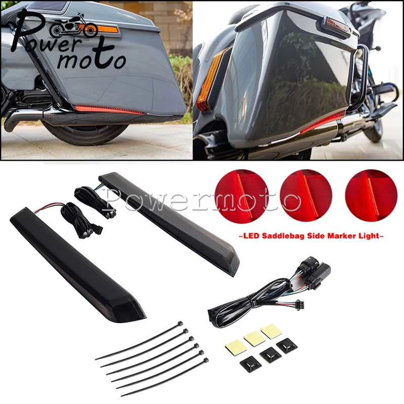 

Удлиненная сумка со светодиодной подсветкой, тормозной фонарь для Harley Touring Road King Electra Street Glide Ultra Classic FLTRX S 14 +