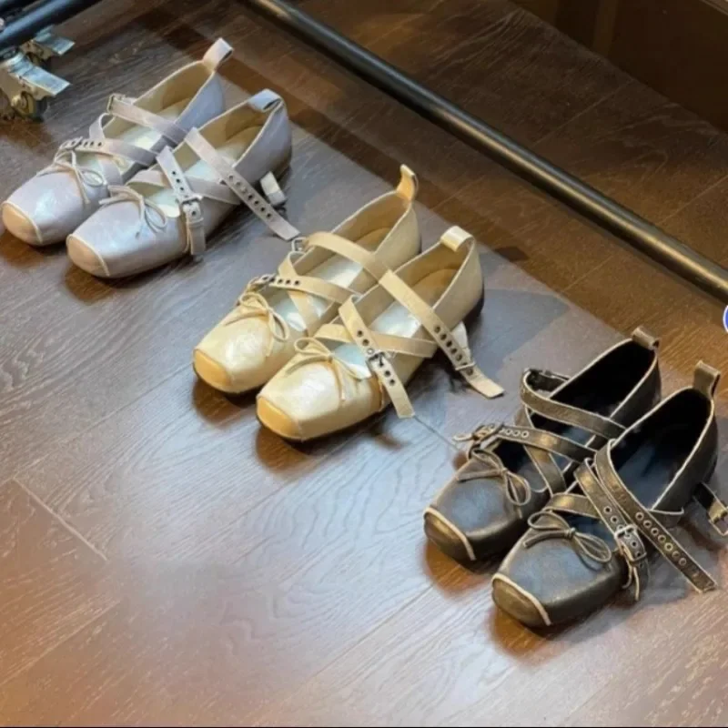 Women's Shoes New Spring Square Toe One-line Buckle  Buckle Decoration  Shoes Women Outdoor Daily Commute Zapatos De Mujer 2