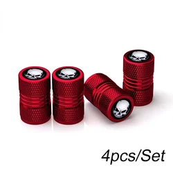 Anodized Aluminum Tire Valve Caps - Corrosion Resistant, Universal Fit (4 - Pack) (Red white)