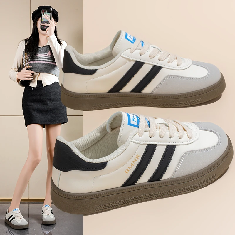 Casual Women Running Shoes Versatile, Breathable, Elevated Sports and Casual Walking Board Shoes Blue Pink White 35-40