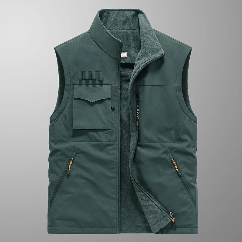 Heated Vest Luxury Men's Clothing Hunting Work Man Leather Vests Multi Pocket Tactical Military Camping Sports Large Size Coat