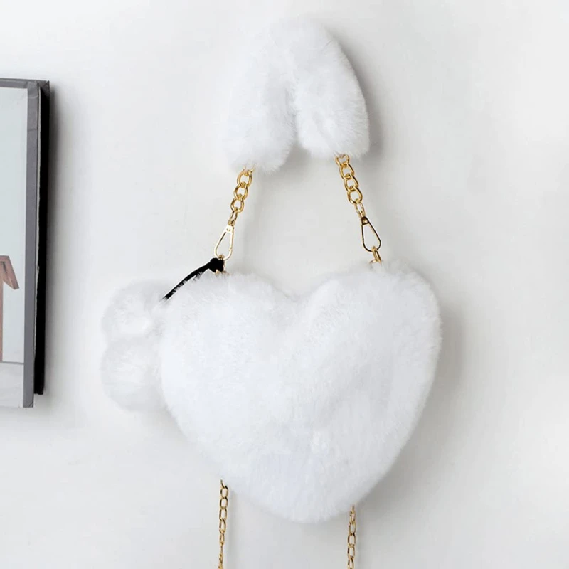 Multiple Styles Plush Heart-shaped Handbags Women Korea Handbag Diagonal Cross Handle Peach Heart Versatile Fashion Zero Wallet women wallet crossbody bag