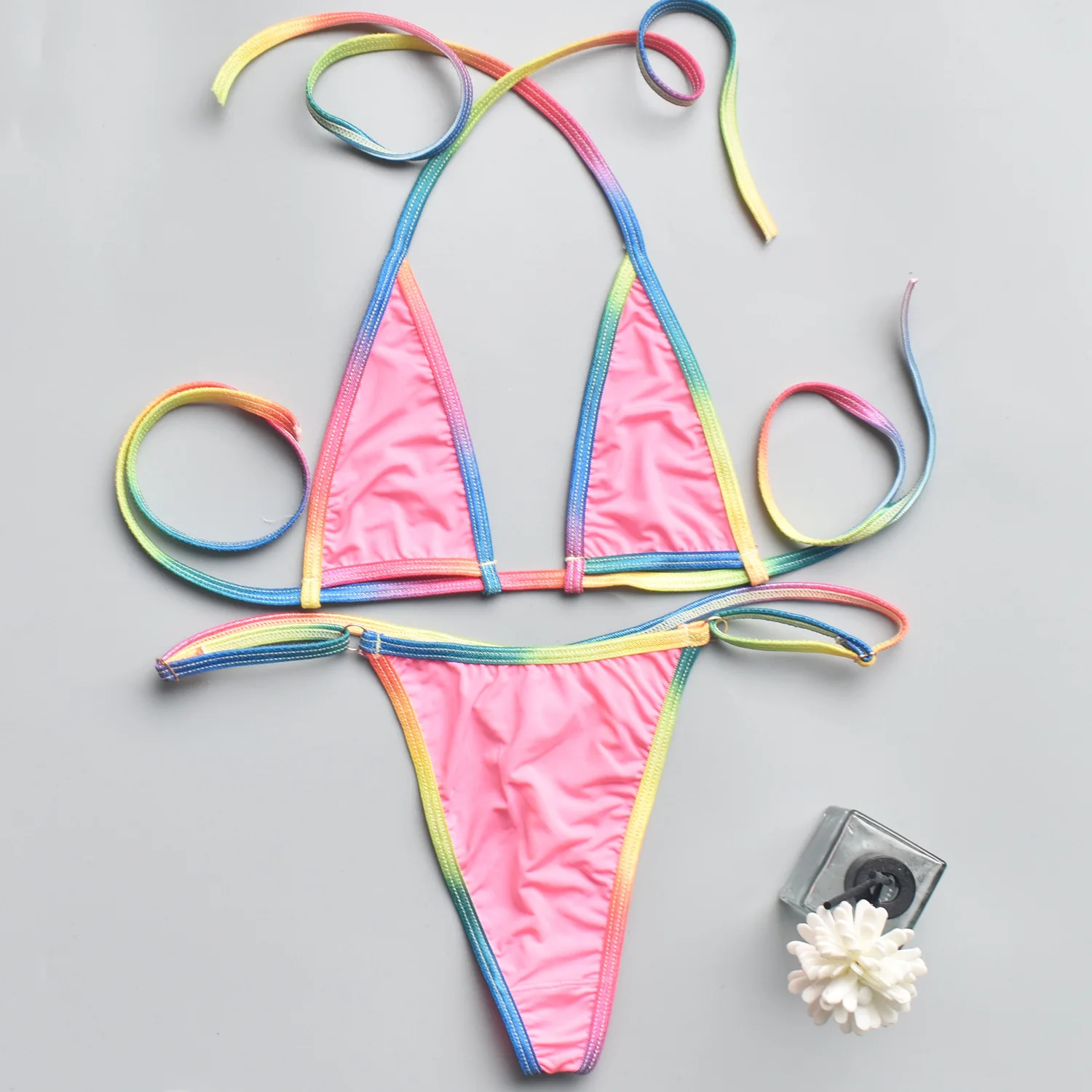 Set bikini sexy donna in mesh trasparente completo intimo_voghion.com