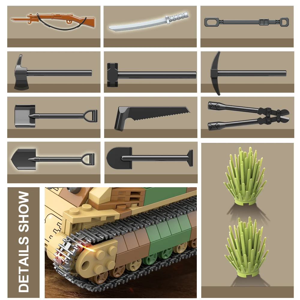 WWII Military Building Blocks Weapons Model Japanese Army Soldier