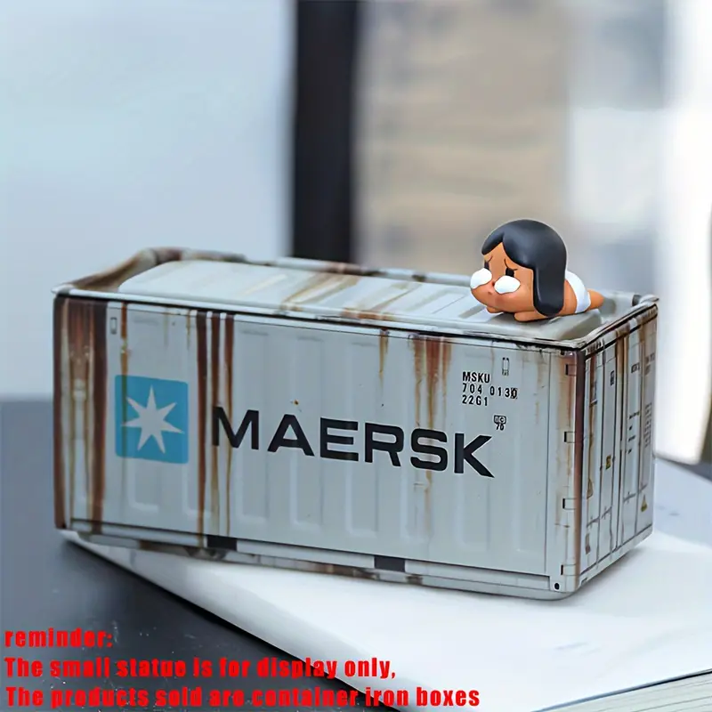 Compact iron storage container - Creative desktop organizer, office supply tube, metal small box for home and office desk organi