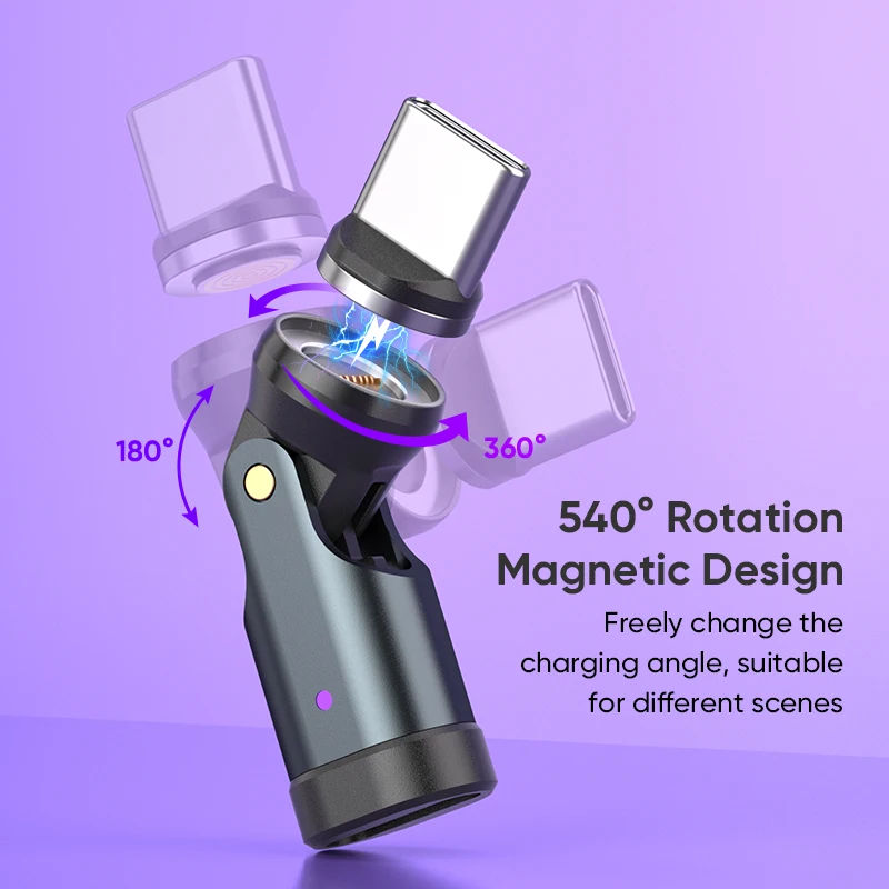 Magnetic 540° USB-C OTG Adapter with PD3.1 240W Fast Charging
