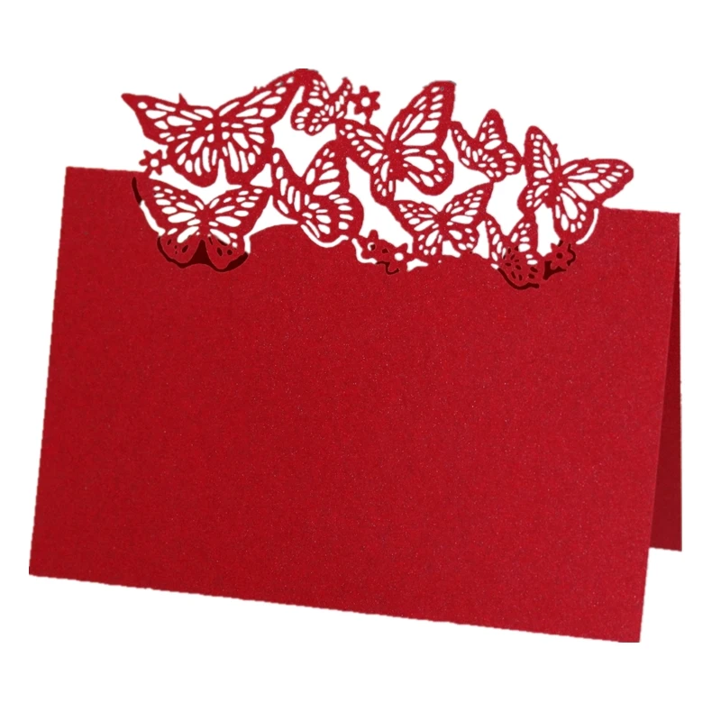 50/100pcs Hollow Butterfly Place Cards Personalized Laser Wedding Seat Card Table Decor for Party Business Reception Name Cards