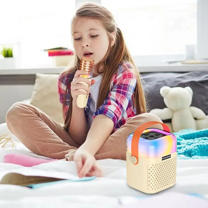 Karaoke Machine For Kids Small Outdoor Karaoke Speaker Portable Outdoor Speaker Singing System With 2 Wireless