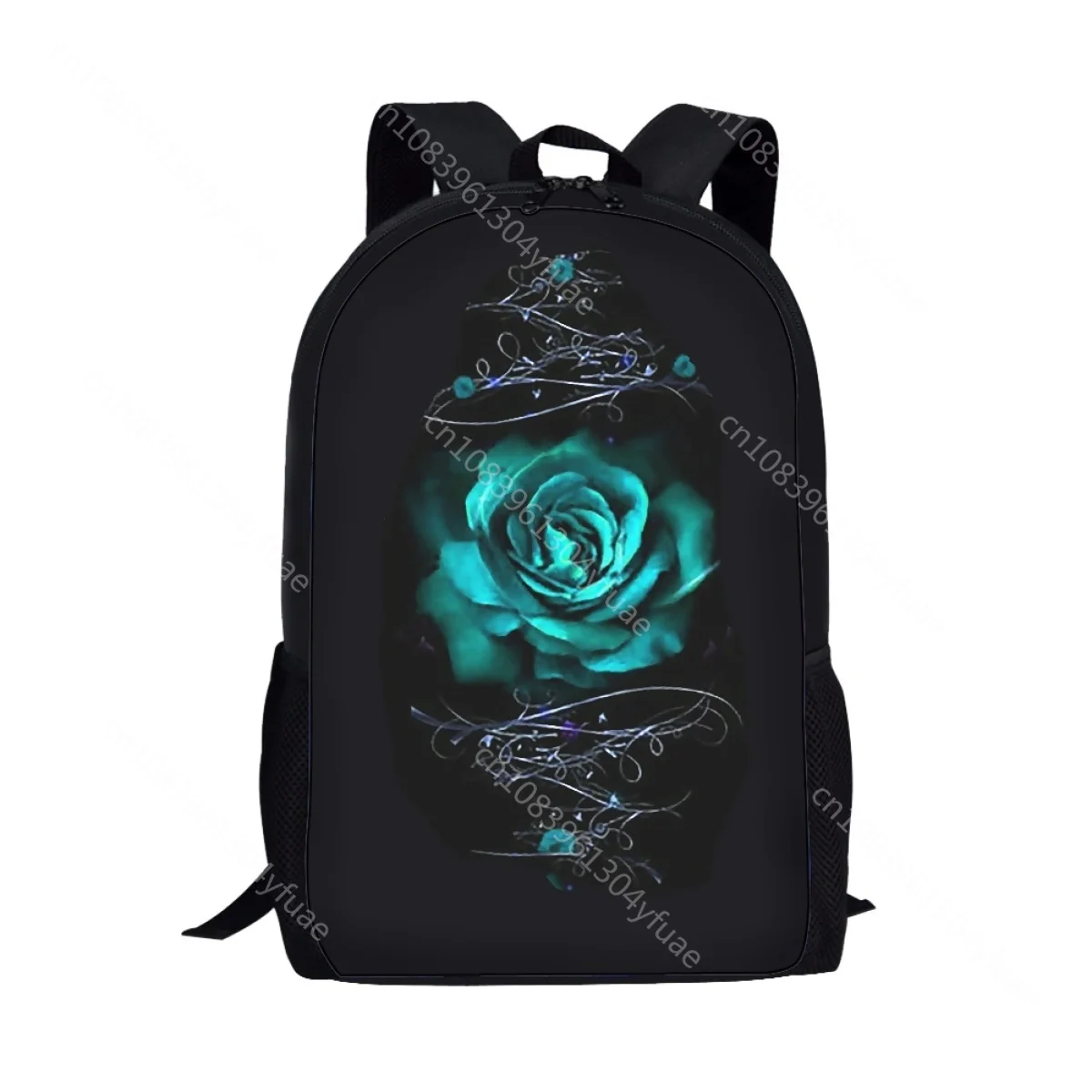 Purple Gothic Rose Pattern School Bags for Girls Teenager Shoulder Backpack Trend College Student Casual Women Travel Bag