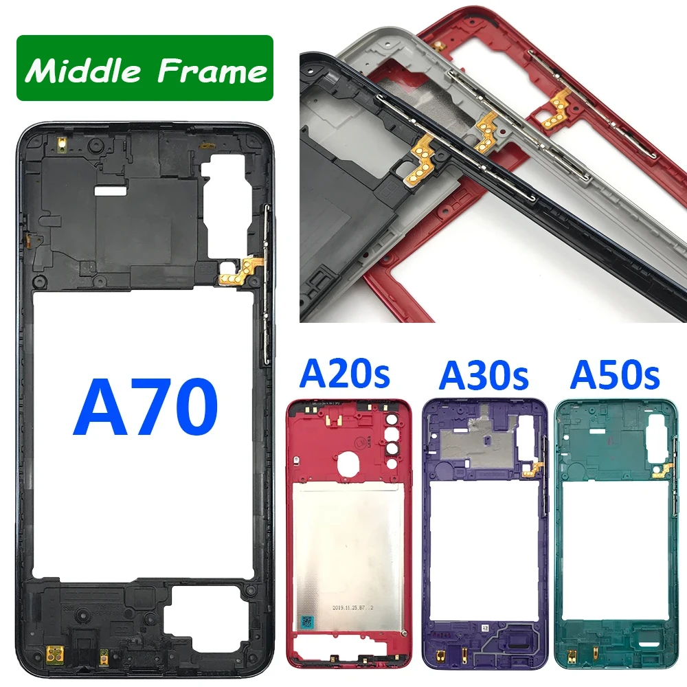 

New For Samsung A20S A30S A50S A70 Middle Frame A205 A405 A305 A505 A22 4G 5G Middle Frame Bezel Middle Plate Replacement Parts