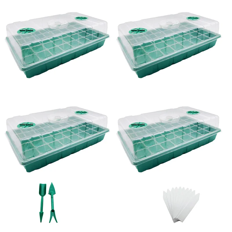 4-Pack Seed Starter Kit with Dome and Base - 40-Cell Germination Trays