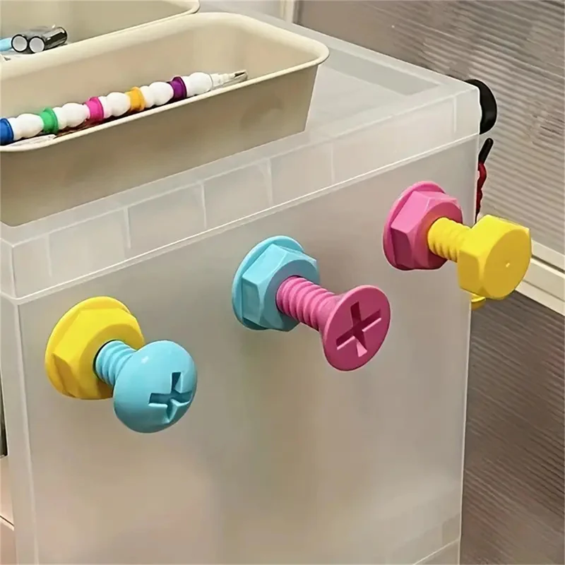 

Cute Creative Screw Adhesive Hooks Wall Decoration Hook Children Room Wardrobe Storage Clothes Hat No Punching Hook Kid's Hooks