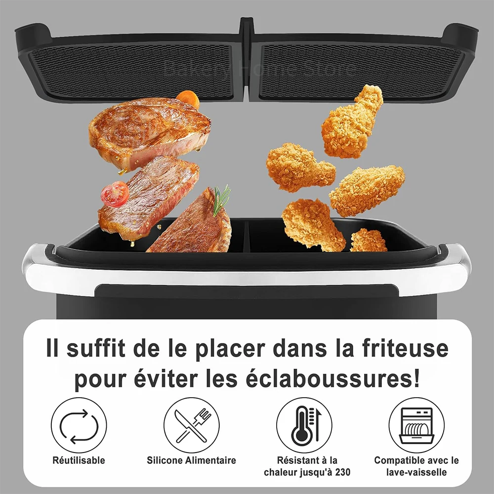 Foldable Air Fryer Splash Guard Ninja AF500EU Reusable Silicone Anti Splash Ninja Foodi 10.4L Air Fryer Accessories