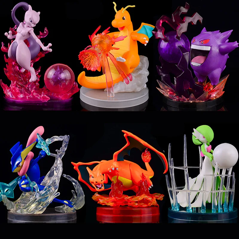 

Аниме Pokemon Go игрушка Charizard Gengar Mewtwo Greninja фигурка модель украшение модель кукла детский подарок на день рождения