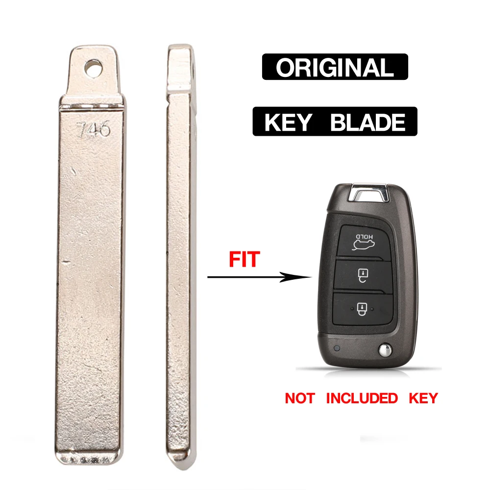 Jingyuqin 10PCS Original สมาร์ทรีโมทคอนโทรลพับ Filp Key Blade สําหรับ KIA Hyundai Accent 2017- 2019 พร้อม Uncut Key Blade # 746