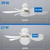 LED 30W Ceiling Fan Light E27 with Remote Control for Dimming, Suitable for Living Room, Study, Household Use, 85-265V 6 LED 30W Ceiling Fan Light E27 with Remote Control for Dimming, Suitable for Living Room, Study, Household Use, 85-265V 6