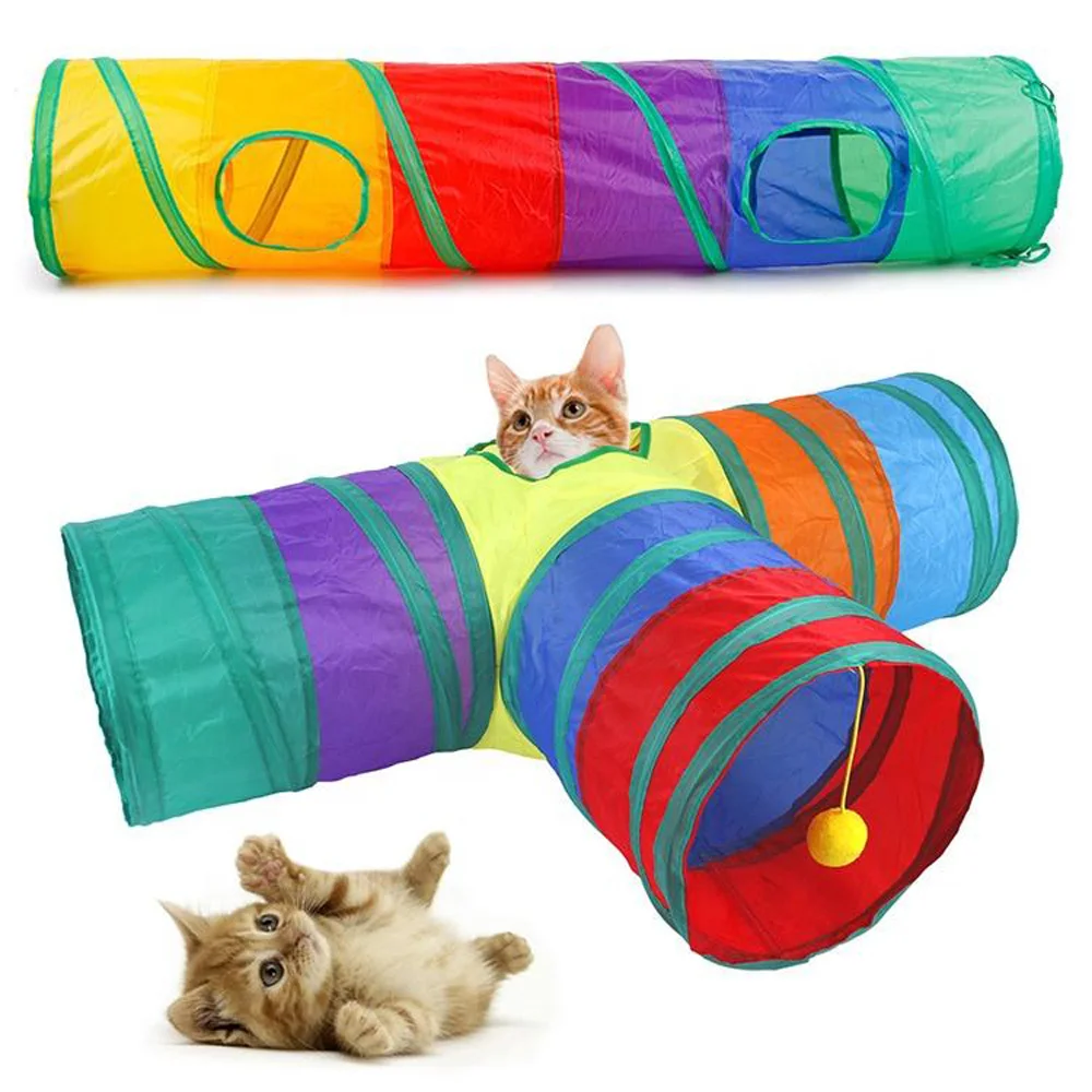 

Cat Tunnel Toy Kitten Play Tunnel Tube Foldable Pet Runway Cat Toy Training Interactive Fun Toy for Cats Rabbit Animal