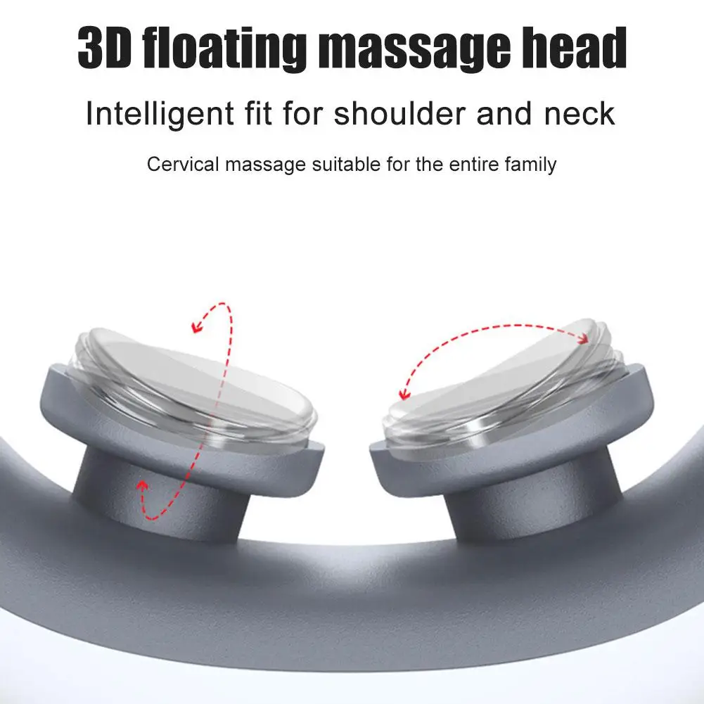 Cervical Massager Neck Shoulder TENS Pulse Massage Compress Relieve Heads Machine 8 Muscle Hot Relax Pain Heating U7S5