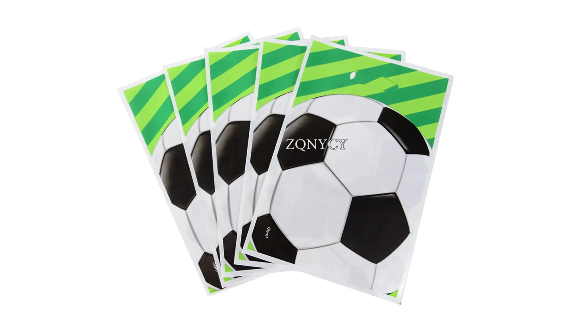NEPOG Soccer Treat Bags - 120 Pack Clear Cellophane Goodie Bags With Silver Twist Ties For Football Party