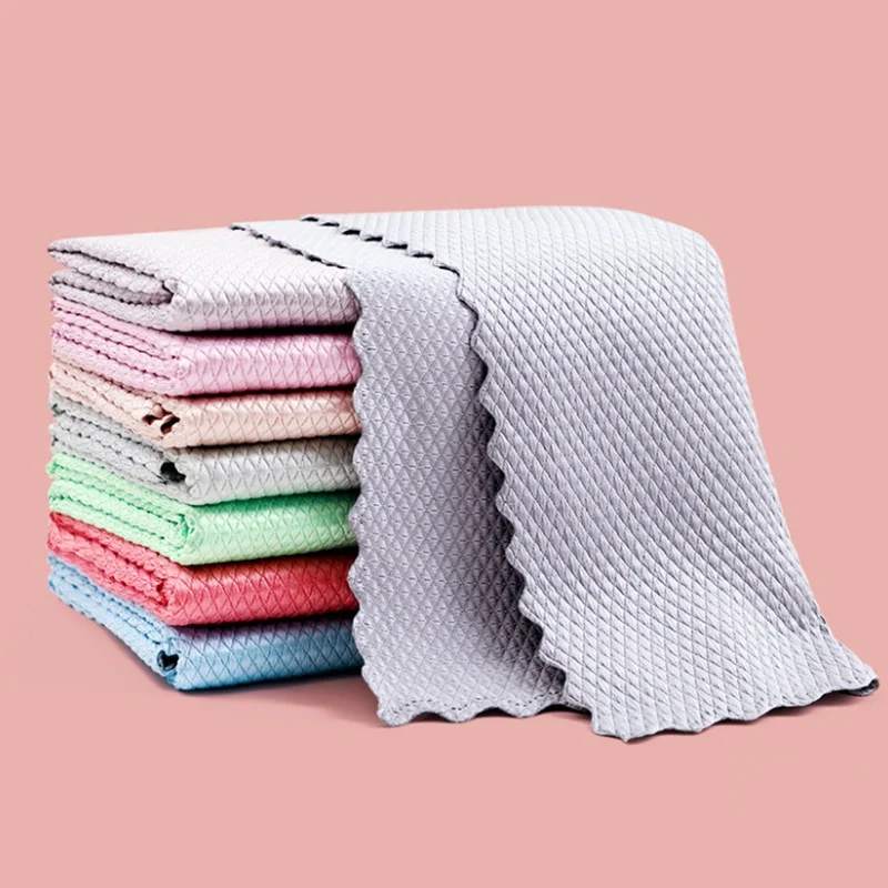 30*40cm Efficient Microfiber Wipe Cloth Anti-grease Wiping Rag Super Absorbent Home Washing Dish Kitchen Cleaning Towel