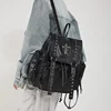 Richme Punk Women Backpacks Fashion Motocycle Rivet Gothic Mochilas Para Mujer Luxury Designer Large Capacity Cool Bag Female 2
