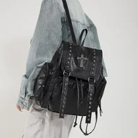 Richme Punk Women Backpacks Fashion Motocycle Rivet Gothic Mochilas Para Mujer Luxury Designer Large Capacity Cool Bag Female 2