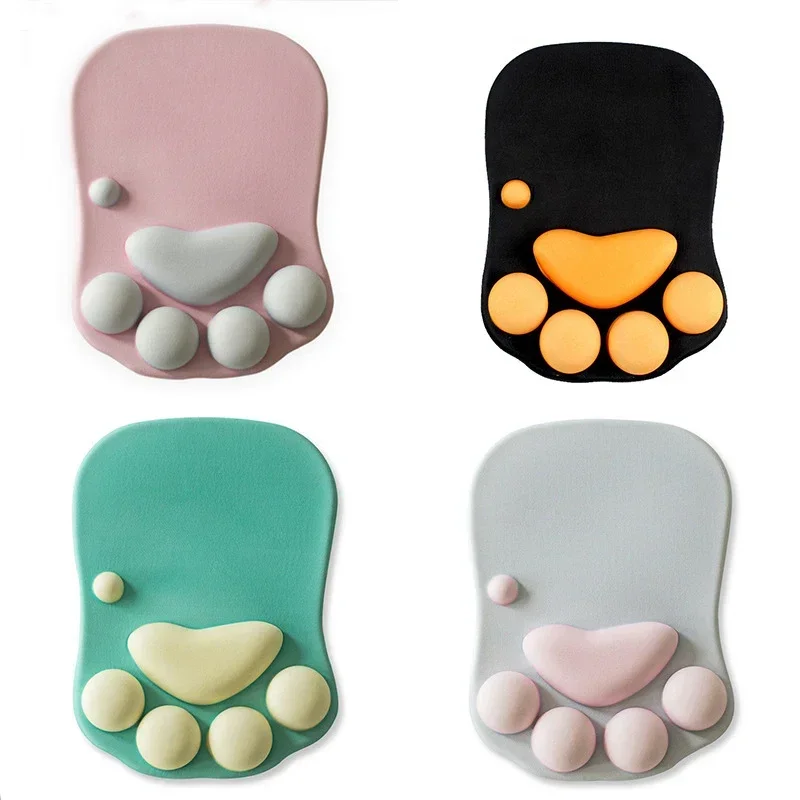 컴퓨터 메모리 디자인 실리콘 오거나이저 폼 노트북 발 쿠션 패드, 귀여운 레스트 테일 마우스 고양이 매트, 사무실 손목 패드