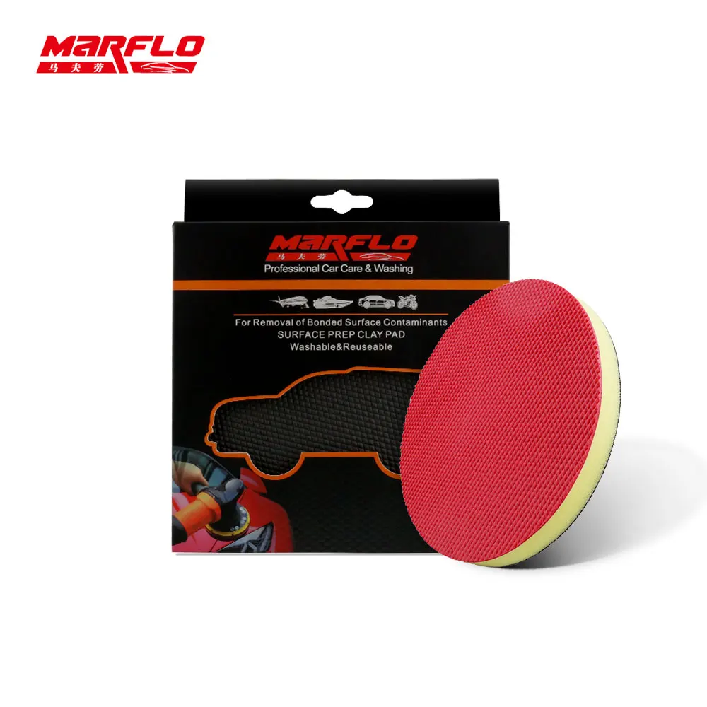 Marflo King Grade Magic Clay Bar Pad Car Wash Sponge Brushes Car Cleaning Pad Paint Polish Auto Care Detailing 6 5 4 3 Inch car cleaning clay bar