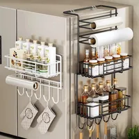 Magnetic Shelves for Side of Refrigerator Spice Storage Rack Kitchen Refrigerator Side Shelf Space Saving Kitchen Fridge Shelf 2
