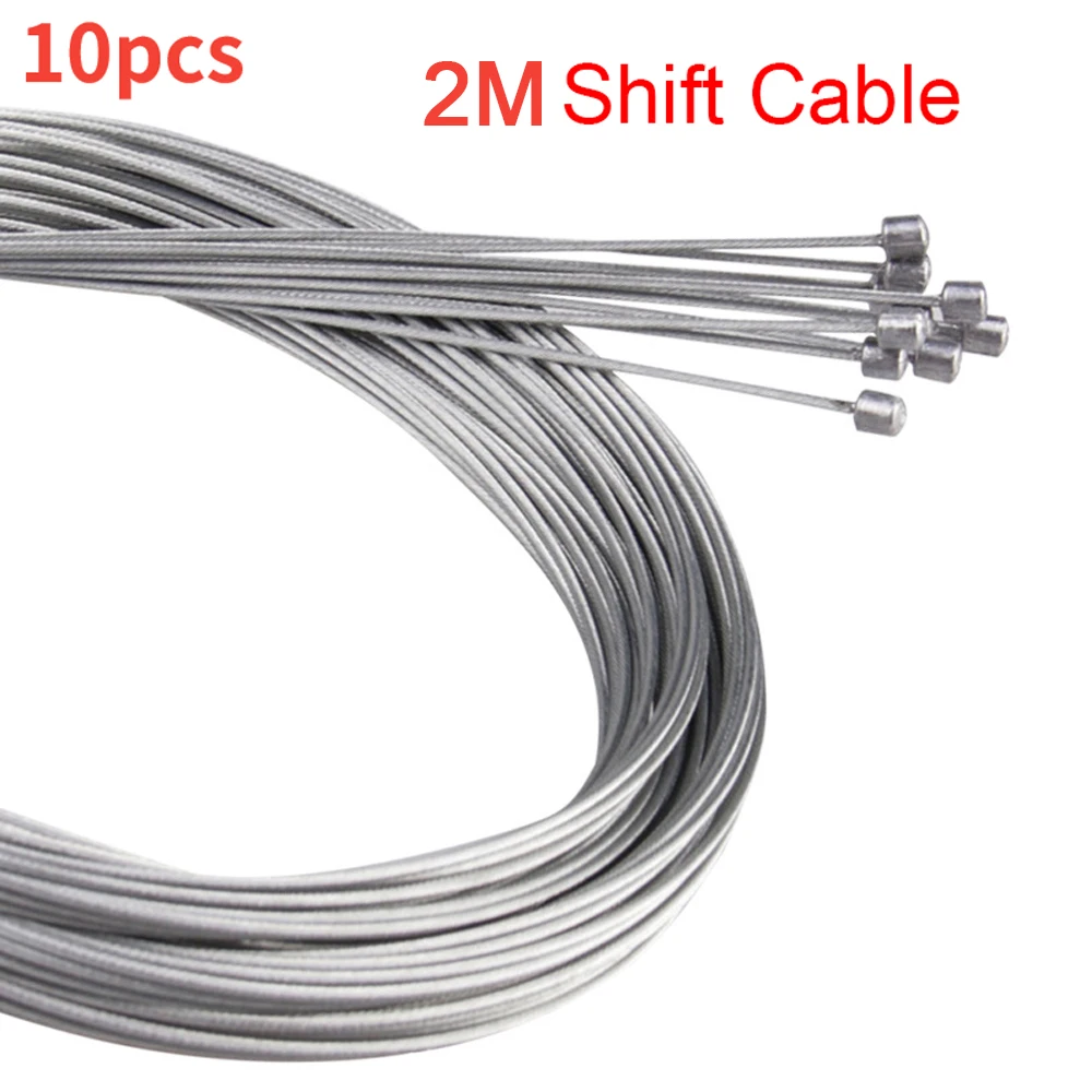 Set of 5/10 Bicycle Brake and Shifter Cables - 2M Inner Wire for Speed and Gear Management