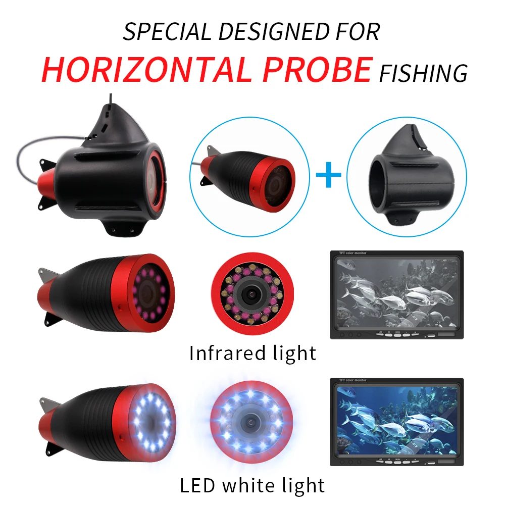 Erchang Underwater Fishing Camera 7 Inch Winter Fishing Camera 1000TVL 24pcs Light Recording Infrared Ice fishing accessories fish finder