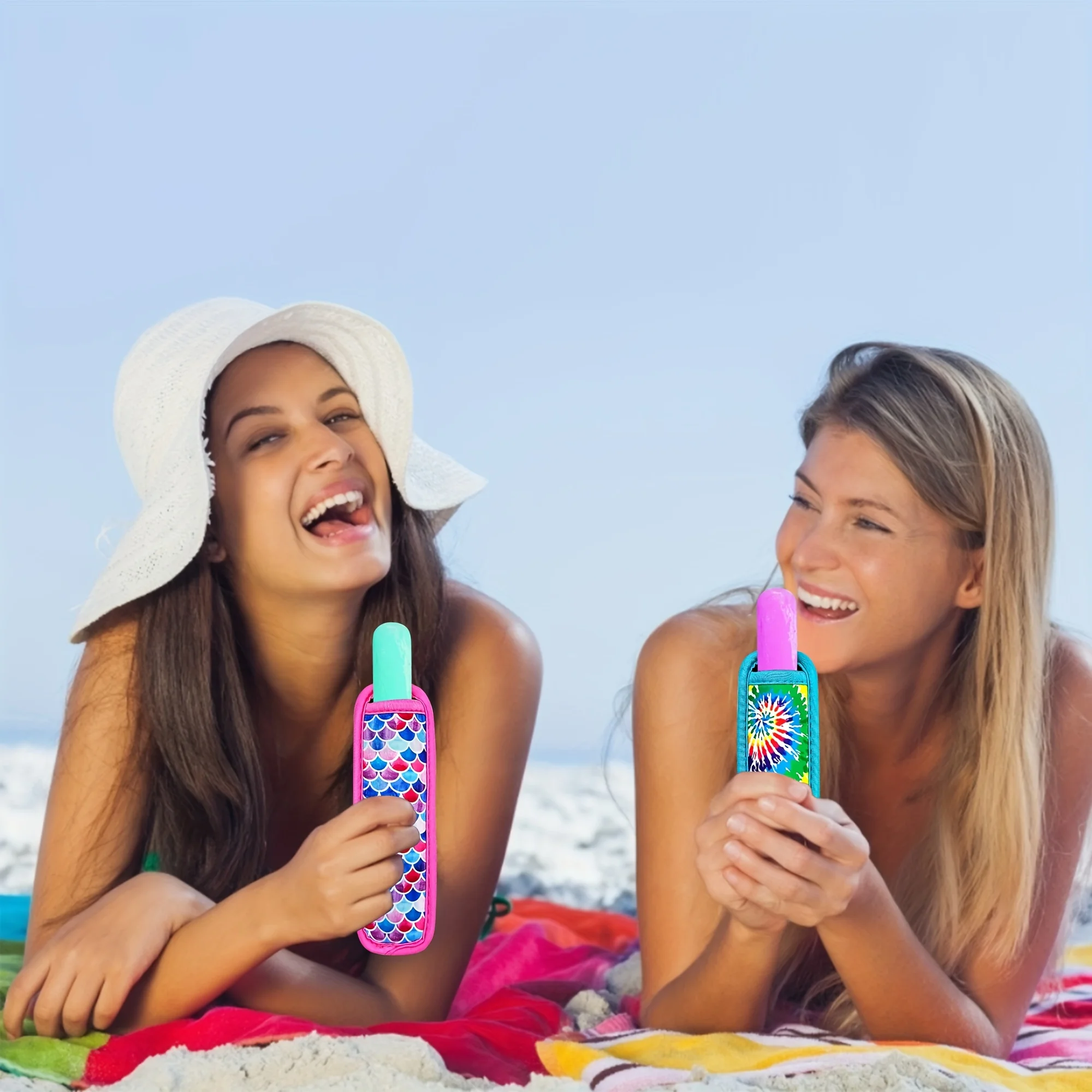 Popsicle Rack Popsicle Holders Bags Ice Pop Sleeves Neoprene Insulation Cover For Yogurt Tubes Freezer Juice Bars Colorful Insulator Sleeves